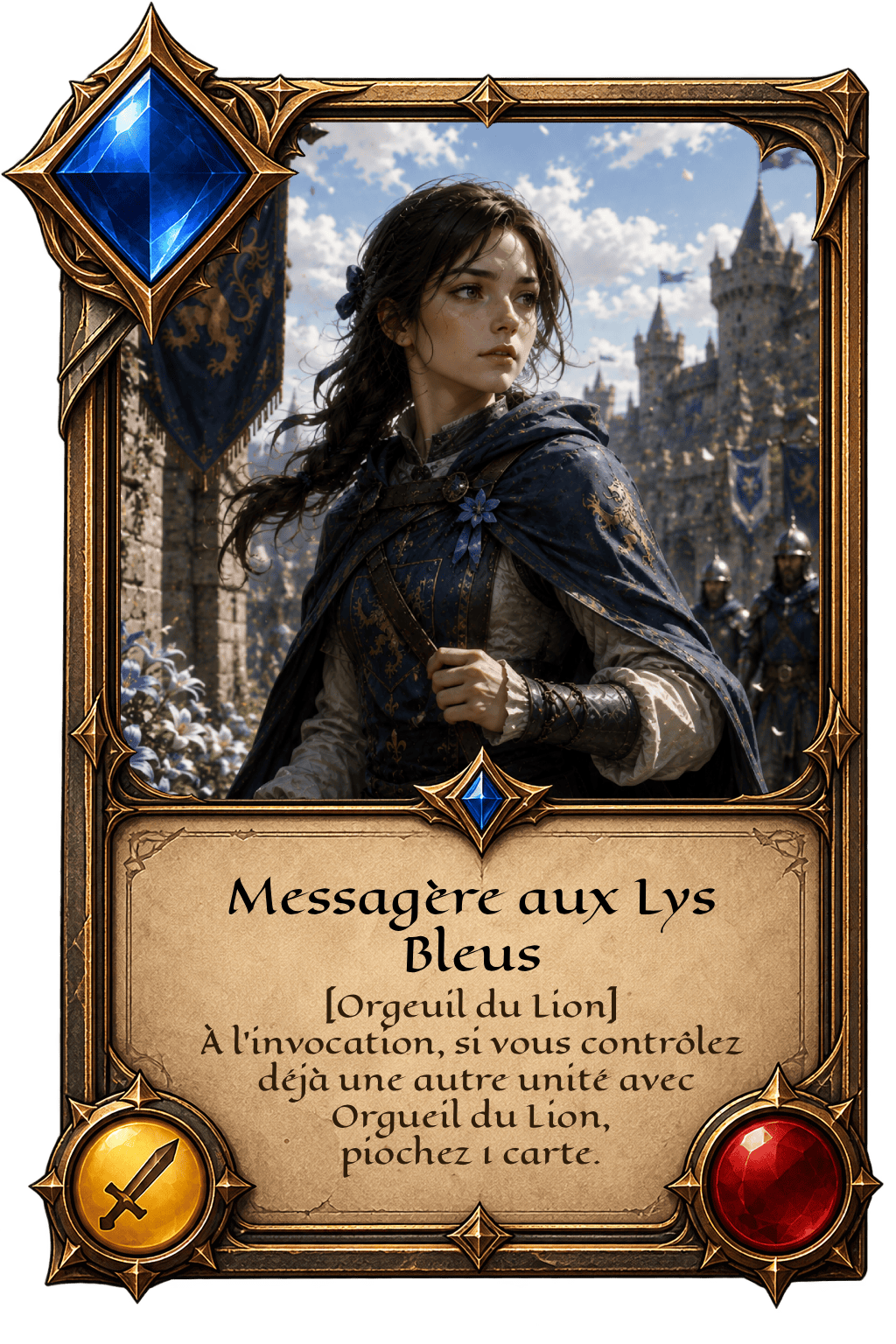 Carte Messagère aux Lys Bleus